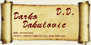 Darko Dakulović vizit kartica